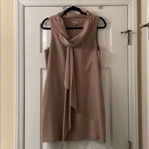 Drape Neck Dress in taupe
